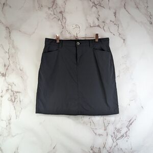 Eddie Bauer Skirt Womens 6 Tall Black Skort Travex Active Nylon Spandex Mini